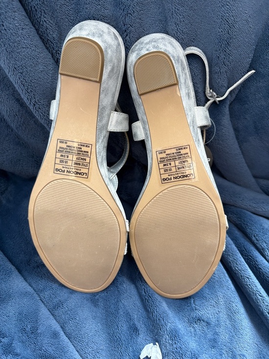 London Fog Silver Rhinestone Slingback Sandals - Picture 4 of 6